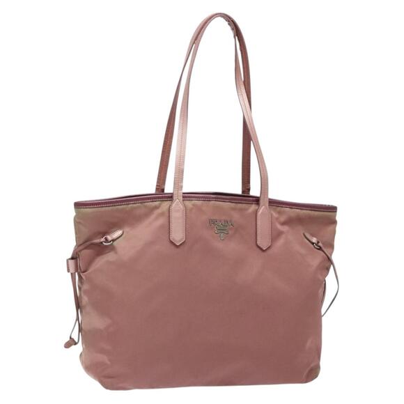 PRADA Tote Bag Nylon Pink Silver - Picture 1 of 12